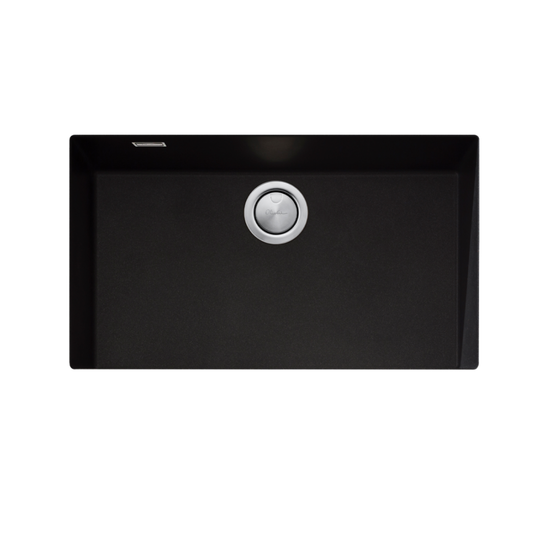 Oliveri Santorini Black Mega Undermount Sink Includes Overflow - ST-BL1590U OF