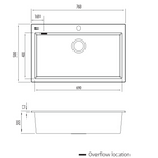 Oliveri Santorini Mega Bowl Topmount Sink Includes Overflow - ST-BL1591 OF