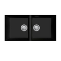Oliveri Santorini Double Bowl Undermount Sink Includes Overflow - Matte Black - ST-MB1563U OF