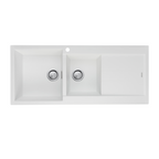 Oliveri Santorini 1 & 3/4 Bowl Topmount Sink with Drainer - White ST-WH1511 OF