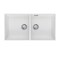 Oliveri Santorini Double Bowl Undermount Sink Includes Overflow - White - ST-WH1563U OF