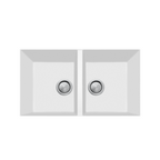 Oliveri Santorini White Piccolo Double Bowl Undermount Sink - ST-WH1573U