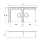Oliveri Santorini White Piccolo Double Bowl Undermount Sink - ST-WH1573U