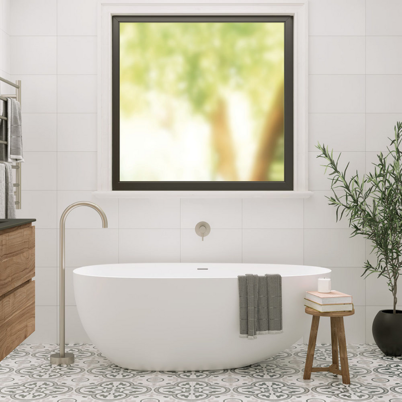 Fienza Bahama 1500mm Solid Surface Stone Freestanding Bath - Matte White