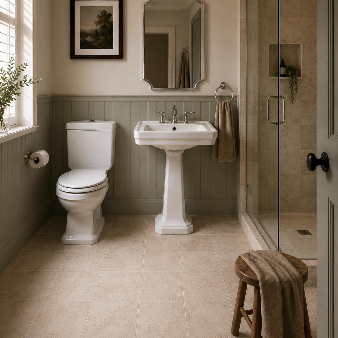 Turner Hastings Stafford Back to Wall Toilet Suite - Gloss White with Chrome Hinges ST675BTW-GW