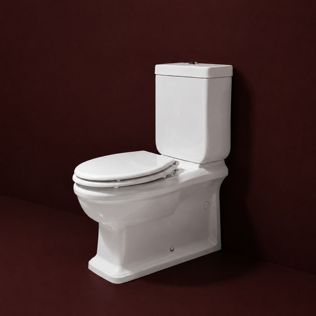 Turner Hastings Stafford Back to Wall Toilet Suite - Gloss White with Chrome Hinges ST675BTW-GW
