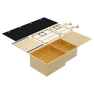 Abey Boutique Lugano Left Hand 1 & 1/4 Bowl Drainer - Eureka Gold - STQ450DLG