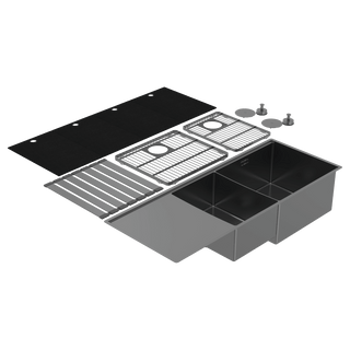 Abey Boutique Lugano Right Hand 1 & 1/4 Bowl Drainer - Black Pearl - STQ450DRB