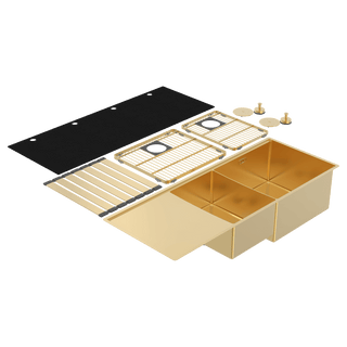 Abey Boutique Lugano Right Hand 1 & 1/4 Bowl Drainer - Eureka Gold - STQ450DRG