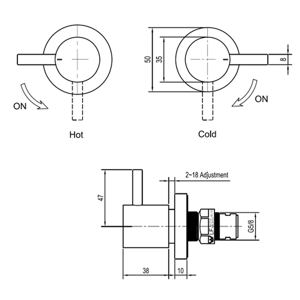 Suprema Wall Top Assemblies - Satin SUP800WTA