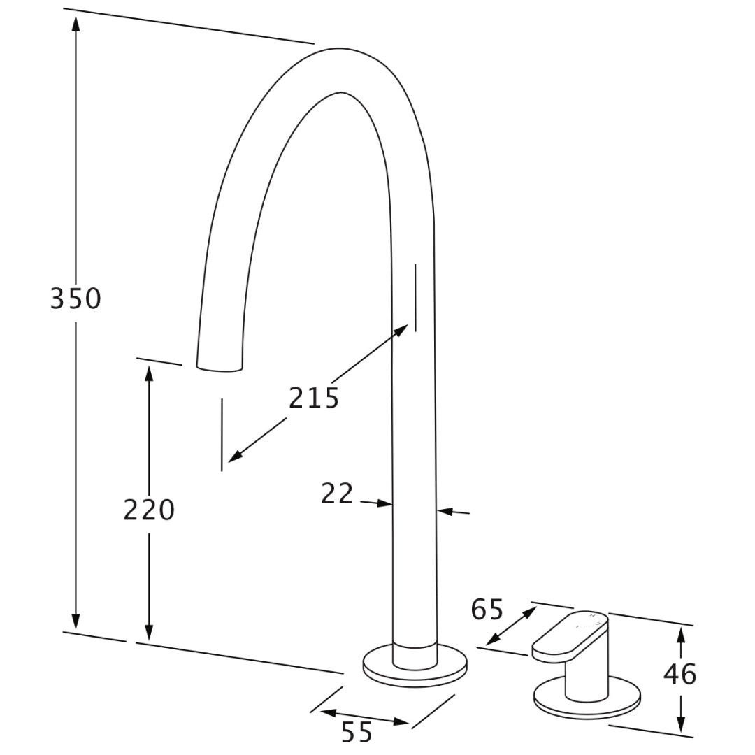 Sussex Duet High Basin Mixer Set - Chrome - DBSHMSH