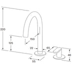 Sussex Duet Low Basin Mixer Set - Chrome - DBSHMSL