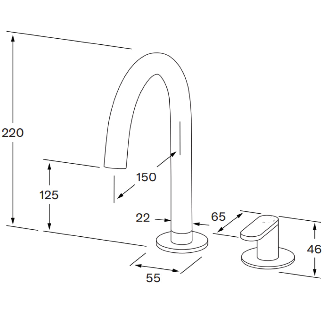 Sussex Duet Low Basin Mixer Set - Chrome - DBSHMSL