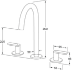 Sussex Duet High Basin Tap Set - Chrome - DBSHS