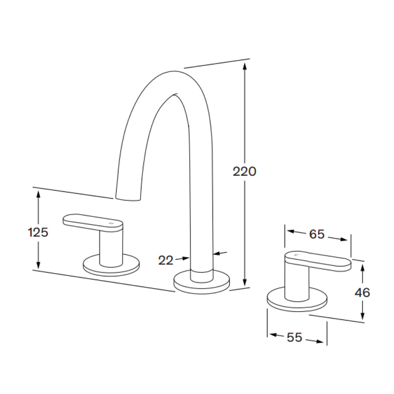 Sussex Duet Basin Tap Set - Chrome