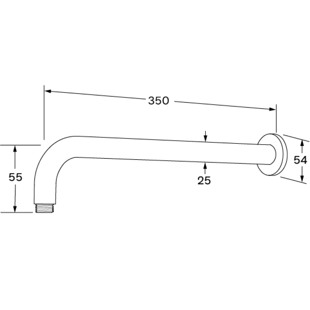 Sussex Duet Horizontal Shower Arm - Chrome - DHSA