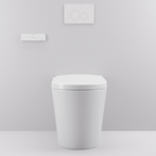 Argent Evoke Wall Faced Smart Toilet Package Includes Argent 80 Smart Cistern - Includes Brushed Gold Kubic Button - SWF100A80 + IN38785BG