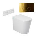 Argent Evoke Wall Faced Smart Toilet Package Includes Argent 80 Smart Cistern - Includes Brushed Gold Grace Button - SWF100A80 + F5020BG