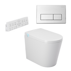 Argent Evoke Wall Faced Smart Toilet Package Includes Argent 80 Smart Cistern - Includes Chrome Kubic Button - SWF100A80 + IN38785