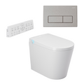 Argent Evoke Wall Faced Smart Toilet Package Includes Argent 80 Smart Cistern - Includes Brushed Nickel Kubic Button - SWF100A80 + IN38785BN