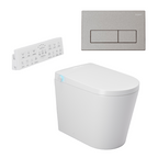 Argent Evoke Wall Faced Smart Toilet Package Includes Argent 80 Smart Cistern - Includes Brushed Nickel Kubic Button - SWF100A80 + IN38785BN