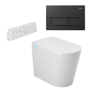 Argent Evoke Wall Faced Smart Toilet Package Includes Argent 80 Smart Cistern - Includes Matte Black Kubic Button - SWF100A80 + IN38785MB