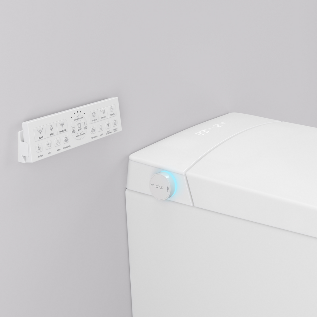 Argent Evoke Wall Faced Smart Toilet Package Includes ViSmart Cistern - No Flush Plate - SWF100V80