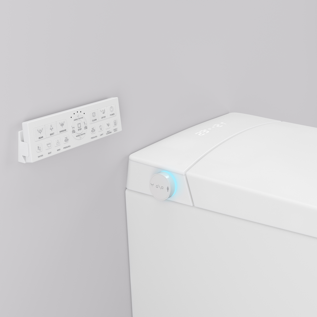 Argent Evoke Wall Faced Smart Toilet Package Includes ViSmart Cistern - No Flush Plate - SWF100V80