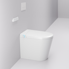 Argent Evoke Wall Faced Smart Toilet Package Includes ViSmart Cistern - No Flush Plate - SWF100V80