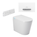 Argent Evoke Wall Faced Smart Toilet Package Includes ViSmart Cistern - Includes E300 White & Satin Plate - SWF100V80 + 922169N5