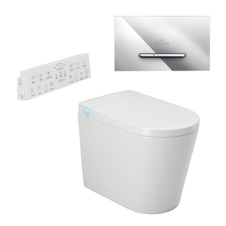 Argent Evoke Wall Faced Smart Toilet Package Includes ViSmart Cistern - Includes E300 Chrome Plate - SWF100V80 + 92218061
