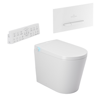 Argent Evoke Wall Faced Smart Toilet Package Includes ViSmart Cistern - Includes E300 White Plate - SWF100V80 + 92218068
