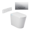 Argent Evoke Wall Faced Smart Toilet Package Includes ViSmart Cistern - Includes E300 Satin Plate - SWF100V80 + 92218069