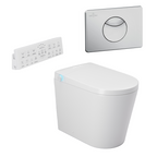 Argent Evoke Wall Faced Smart Toilet Package Includes ViSmart Cistern - Includes E100 Satin Plate - SWF100V80 + 92248569