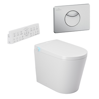Argent Evoke Wall Faced Smart Toilet Package Includes ViSmart Cistern - Includes E100 Satin Plate - SWF100V80 + 92248569
