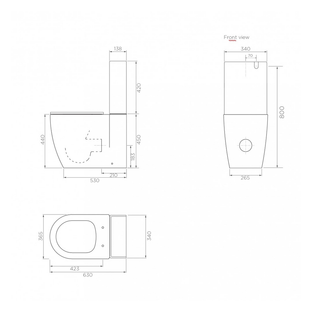 Streamline Arcisan SynergiiOne Back to Wall Toilet Suite - Back Inlet - SY04147