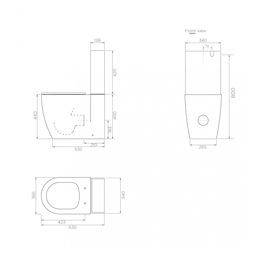 Streamline Arcisan SynergiiOne Back to Wall Toilet Suite - Back Inlet - SY04147