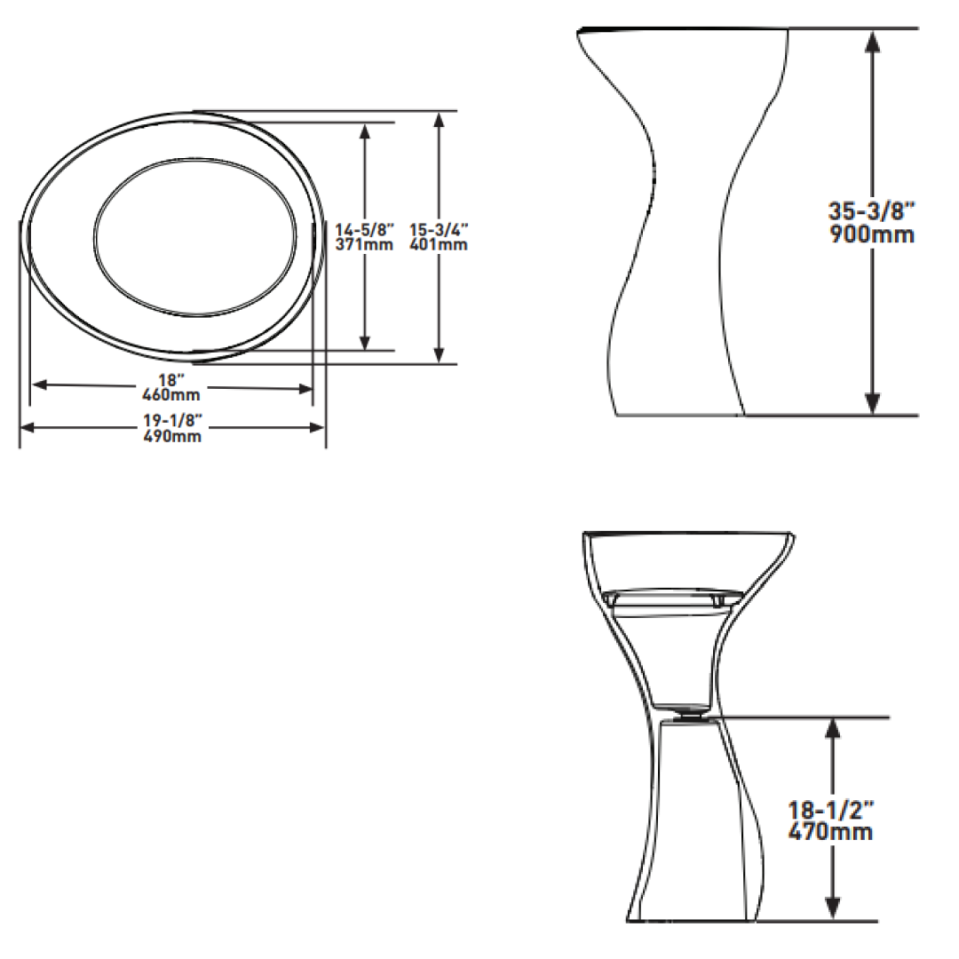 Victoria + Albert Seros 49 Freestanding Basin - Matte White - FS-SER49M-SM-NO