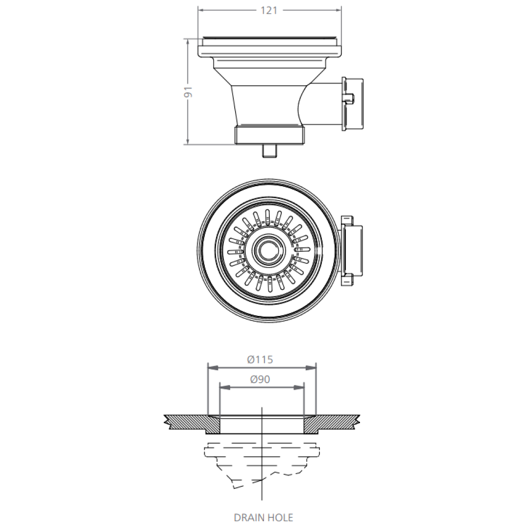 Shaws 90mm Basket Strainer - Raw Brass - FT2900052