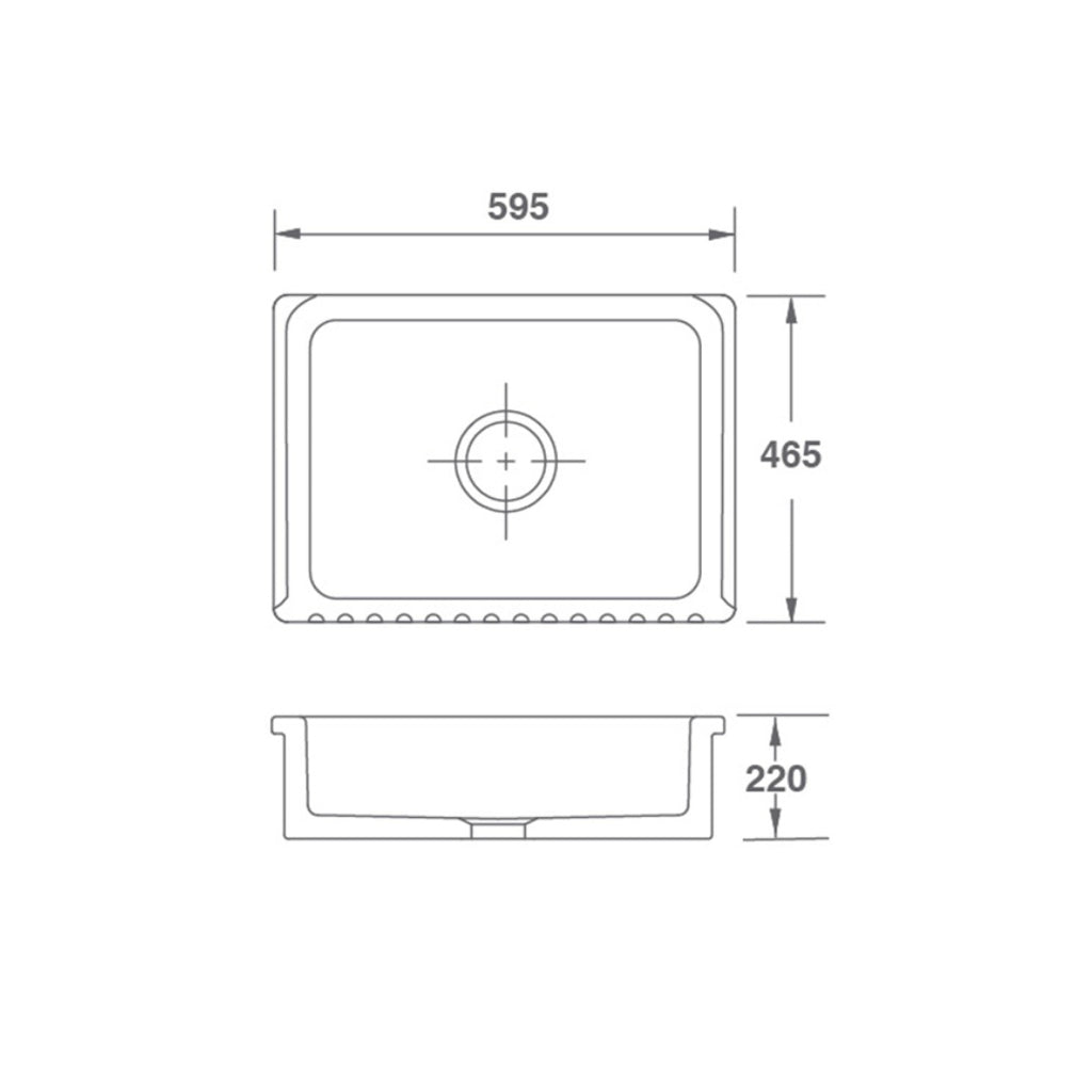 Shaws Bowland 600 Fireclay Butler Sink - SO0600010WH