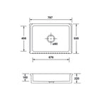 Shaws Bowland 800 Fireclay Butler Sink - BLF5312WH