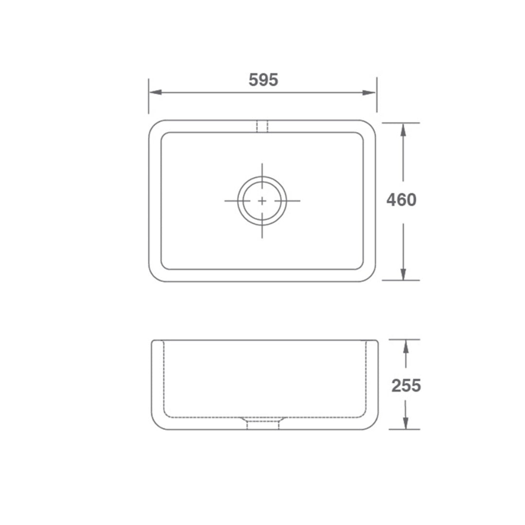 Shaws Butler 600 Fireclay Butler Sink - SCBU600WH