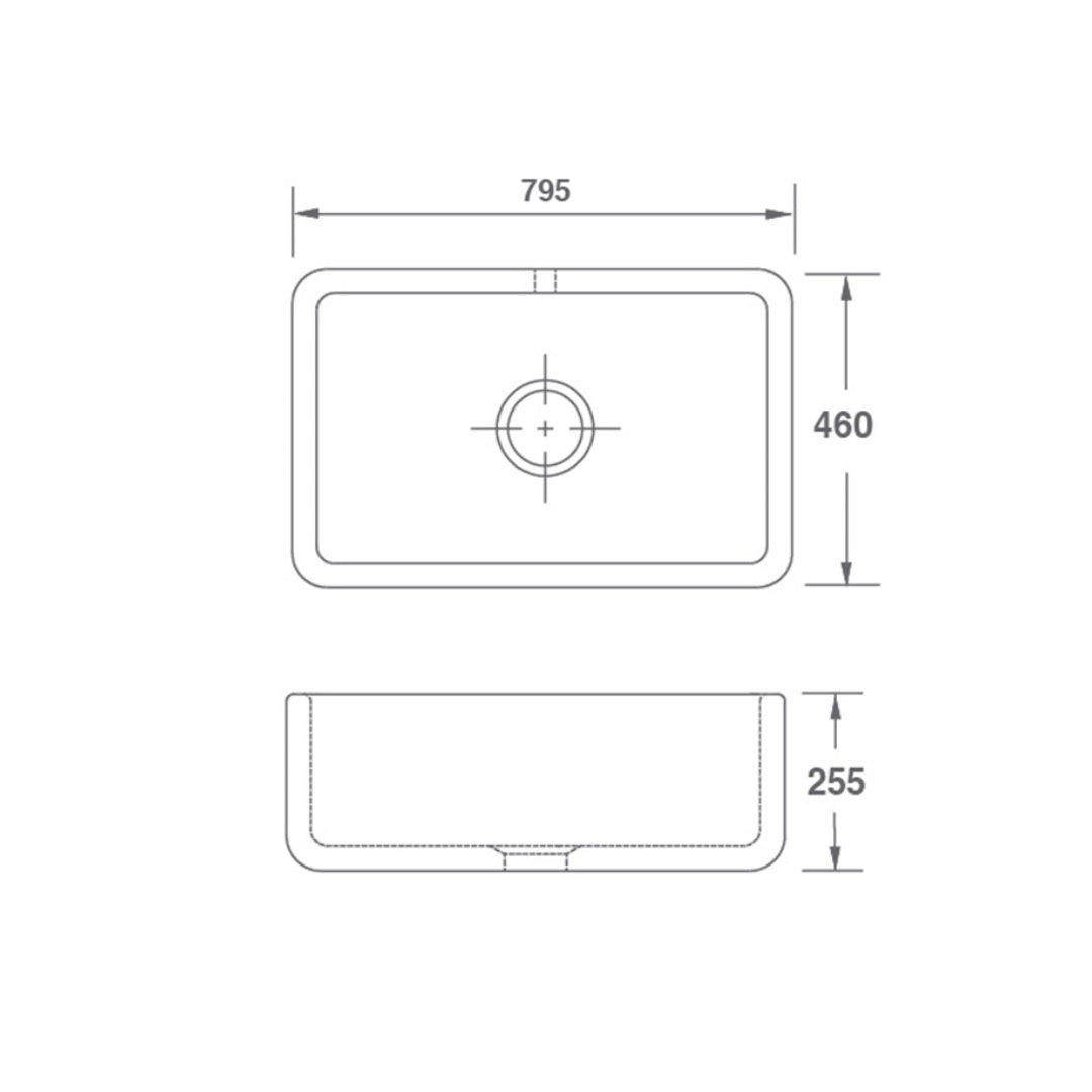 Shaws Butler 800 Sink - SCBU800WH