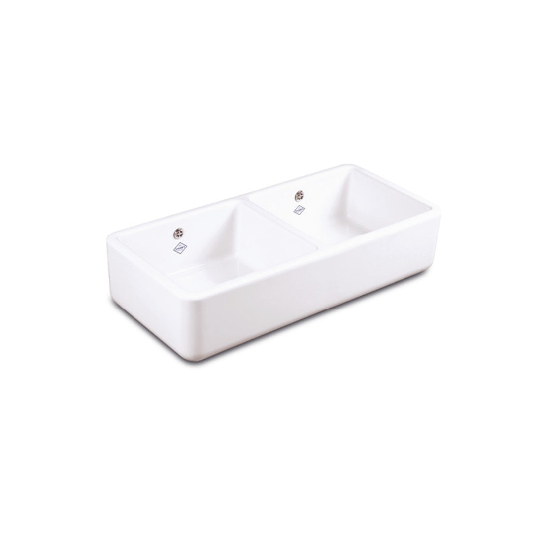 Shaws Double Bowl 800 Fireclay Butler Sink - SCLD800WH