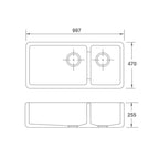 Shaws Edgworth Fireclay Butler Sink - SEDG100WH