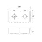 Shaws Ribchester 800 Fireclay Butler Sink - SO0800010WH