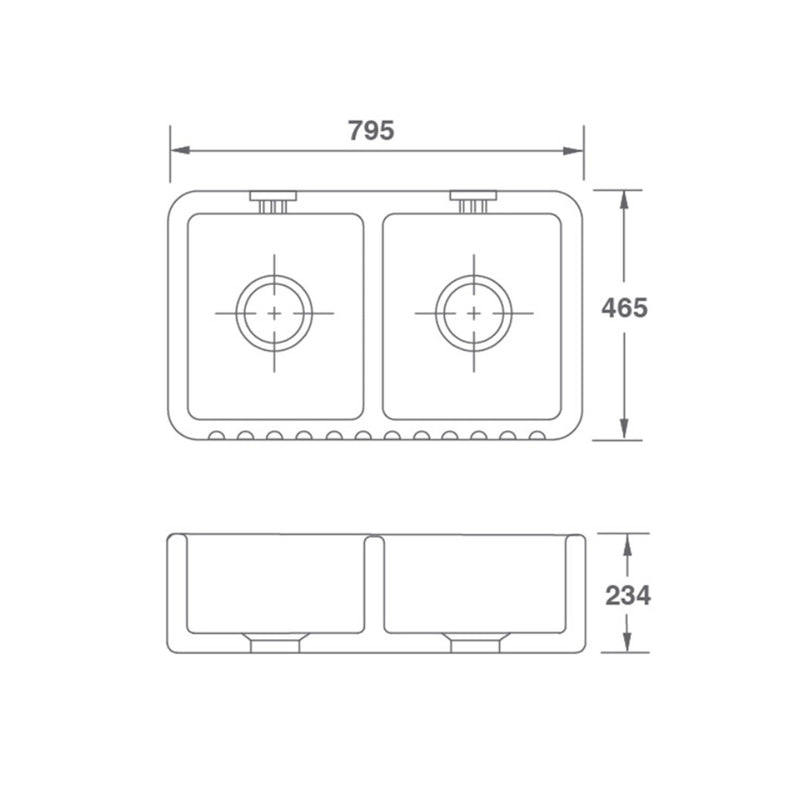 Shaws Ribchester 800 Fireclay Butler Sink