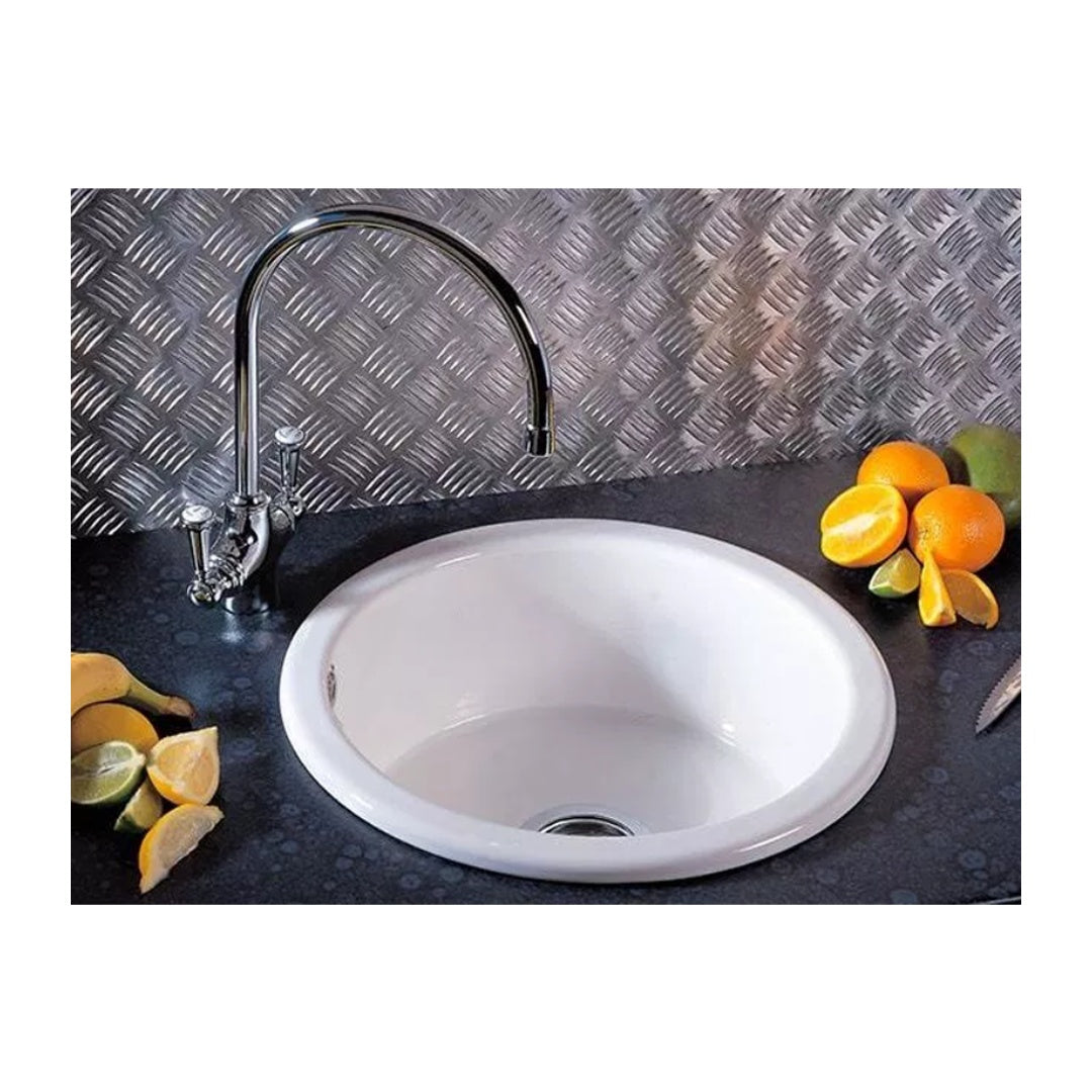 Shaws Round Single Bowl Butler Sink - SCRO460WH
