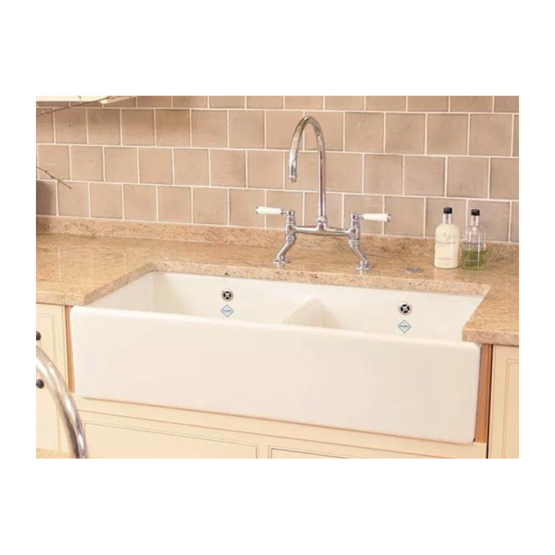 Shaws Shaker Double 800 Fireclay Butler Sink - SCSH800WH