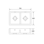 Shaws Shaker Double 800 Fireclay Butler Sink - SCSH800WH